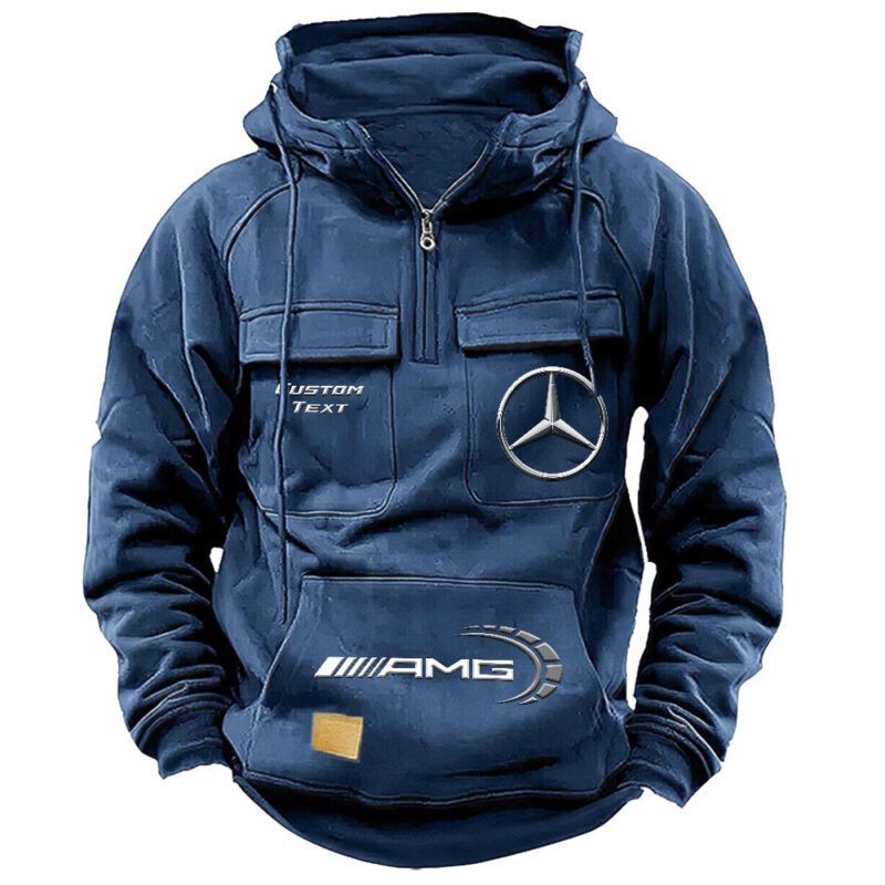AMG Vintage Quarter Zip Hoodie Retro Hoodie LQZ1465 2
