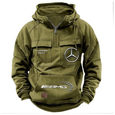AMG Vintage Quarter Zip Hoodie Retro Hoodie LQZ1465 3