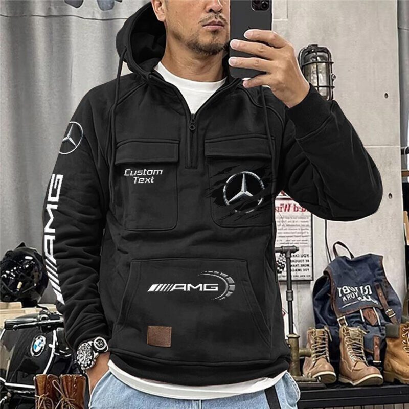 AMG Vintage Quarter Zip Hoodie Retro Hoodie LQZ1578 1