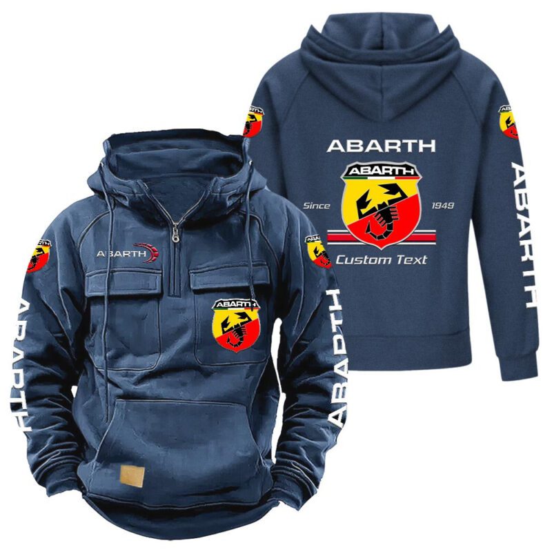 Abarth Vintage Quarter Zip Hoodie Retro Hoodie LQZ1104 2