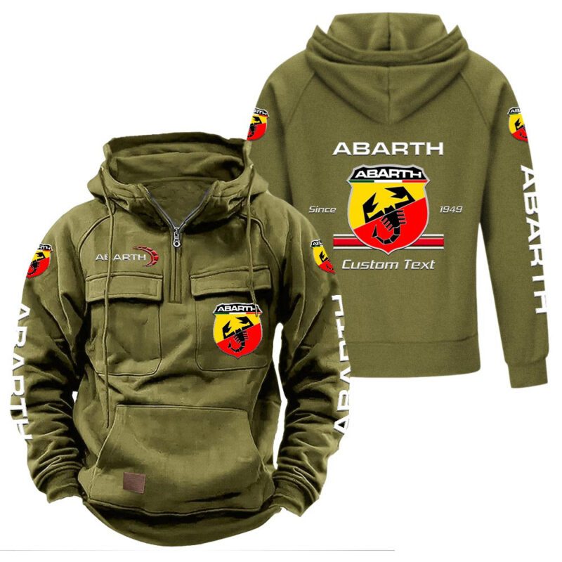 Abarth Vintage Quarter Zip Hoodie Retro Hoodie LQZ1104 3