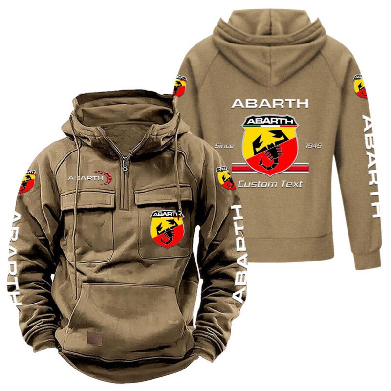 Abarth Vintage Quarter Zip Hoodie Retro Hoodie LQZ1104 4