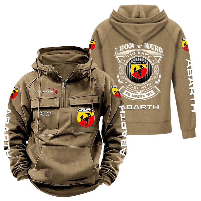 Abarth Vintage Quarter Zip Hoodie Retro Hoodie LQZ1246 4
