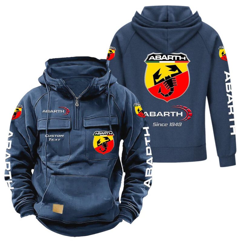 Abarth Vintage Quarter Zip Hoodie Retro Hoodie LQZ1364 2