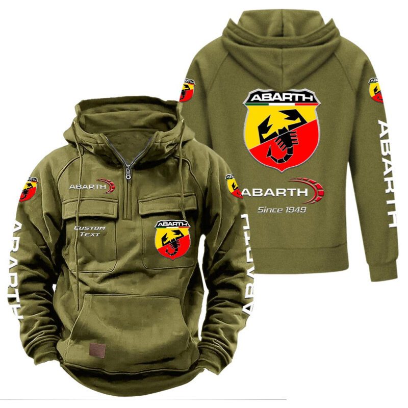 Abarth Vintage Quarter Zip Hoodie Retro Hoodie LQZ1364 3