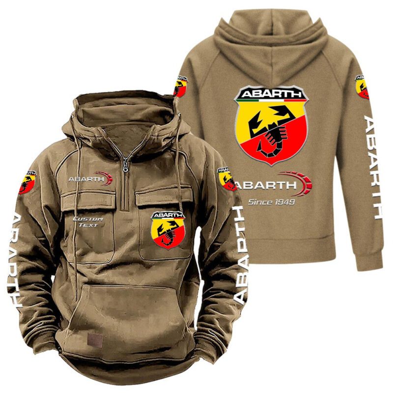 Abarth Vintage Quarter Zip Hoodie Retro Hoodie LQZ1364 4