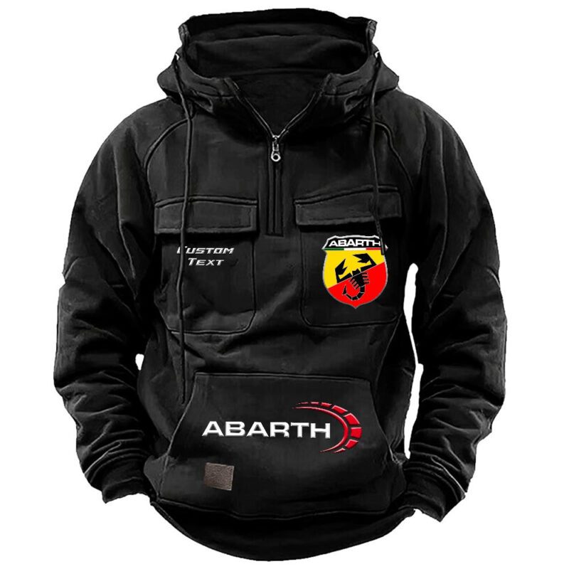 Abarth Vintage Quarter Zip Hoodie Retro Hoodie LQZ1518 1