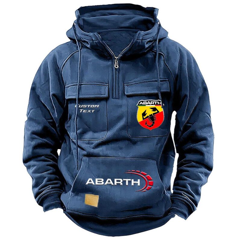 Abarth Vintage Quarter Zip Hoodie Retro Hoodie LQZ1518 2