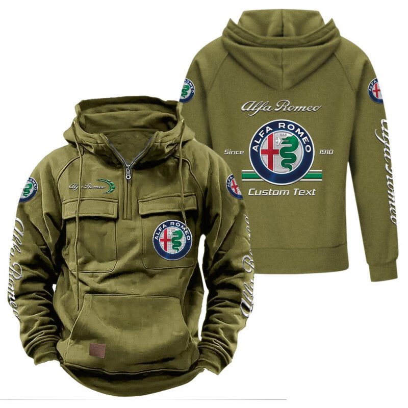 Alfa Romeo Vintage Quarter Zip Hoodie Retro Hoodie LQZ1092 3