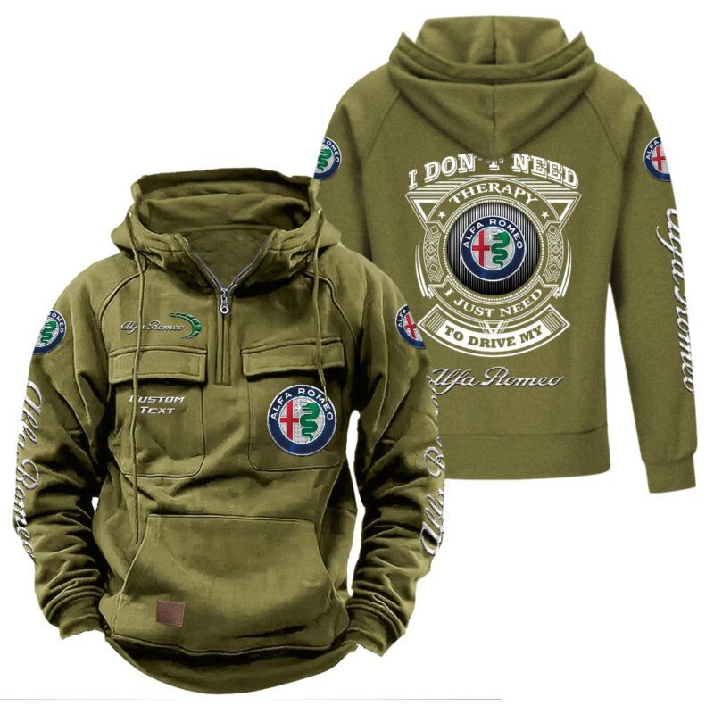 Alfa Romeo Vintage Quarter Zip Hoodie Retro Hoodie LQZ1297 3