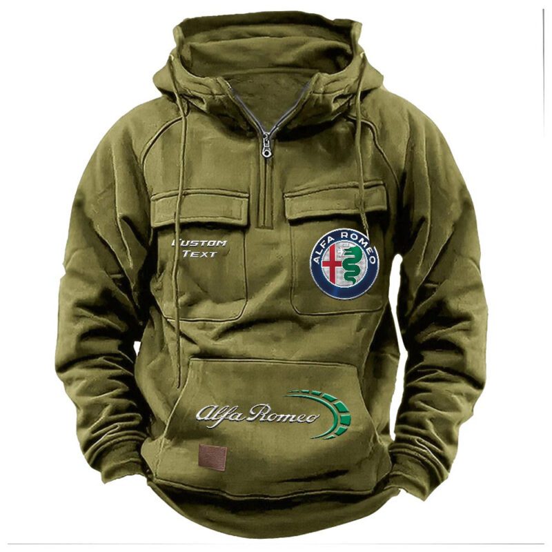 Alfa Romeo Vintage Quarter Zip Hoodie Retro Hoodie LQZ1501 3