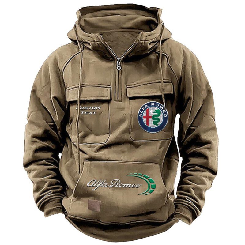 Alfa Romeo Vintage Quarter Zip Hoodie Retro Hoodie LQZ1501 4
