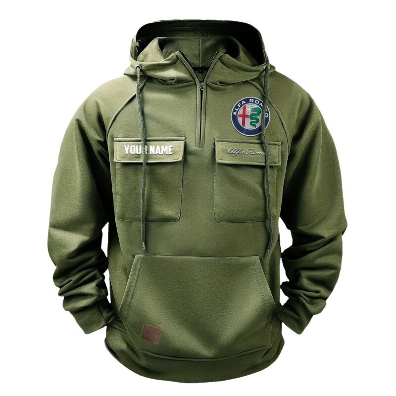 Alfa Romeo Vintage Quarter Zip Hoodie Retro Hoodie LQZ1526 2