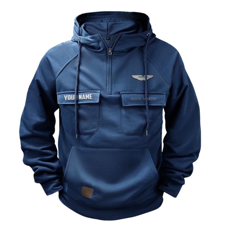 Aston Martin Vintage Quarter Zip Hoodie Retro Hoodie LQZ1008 1