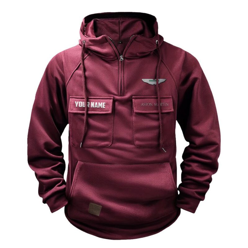 Aston Martin Vintage Quarter Zip Hoodie Retro Hoodie LQZ1008 4