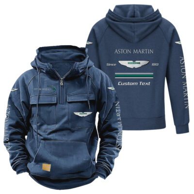 Aston Martin Vintage Quarter Zip Hoodie Retro Hoodie LQZ1109 2
