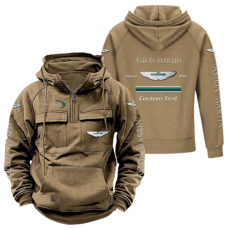 Aston Martin Vintage Quarter Zip Hoodie Retro Hoodie LQZ1109 4