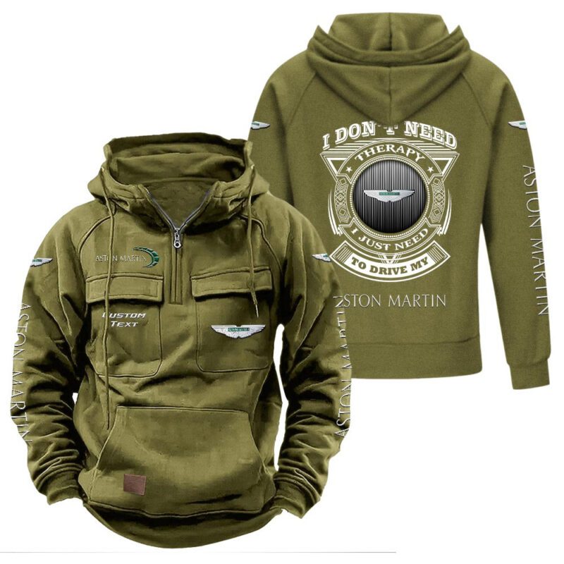 Aston Martin Vintage Quarter Zip Hoodie Retro Hoodie LQZ1216 3