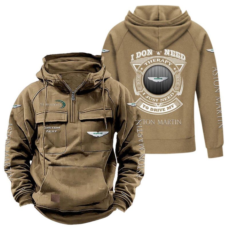 Aston Martin Vintage Quarter Zip Hoodie Retro Hoodie LQZ1216 4