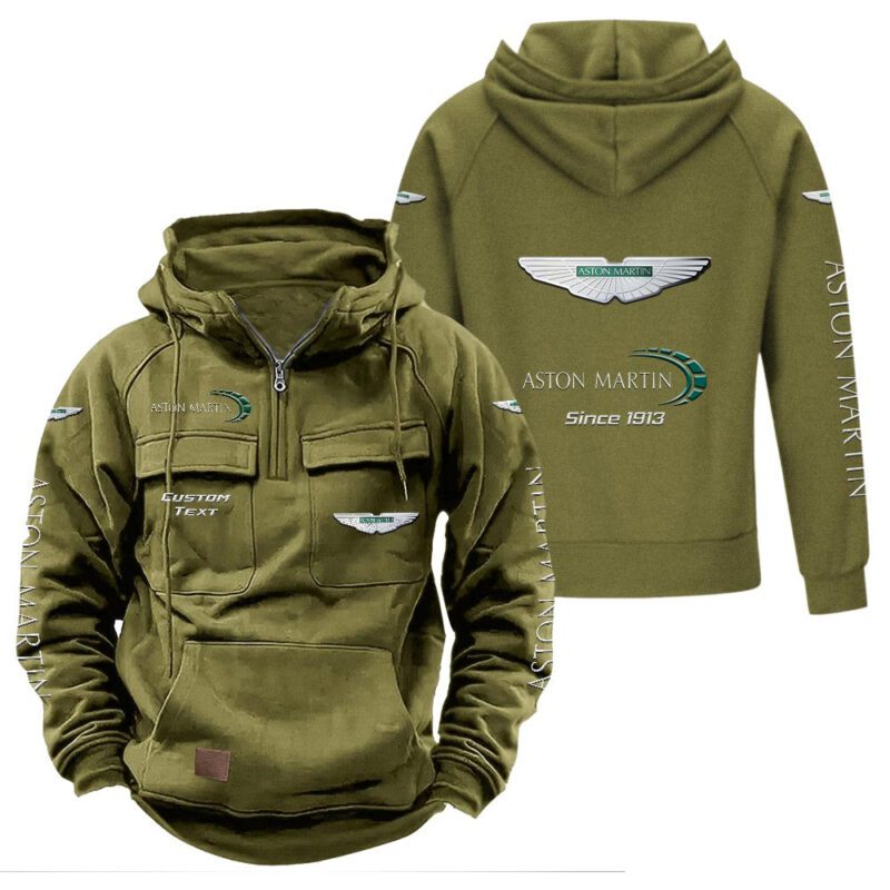 Aston Martin Vintage Quarter Zip Hoodie Retro Hoodie LQZ1350 3