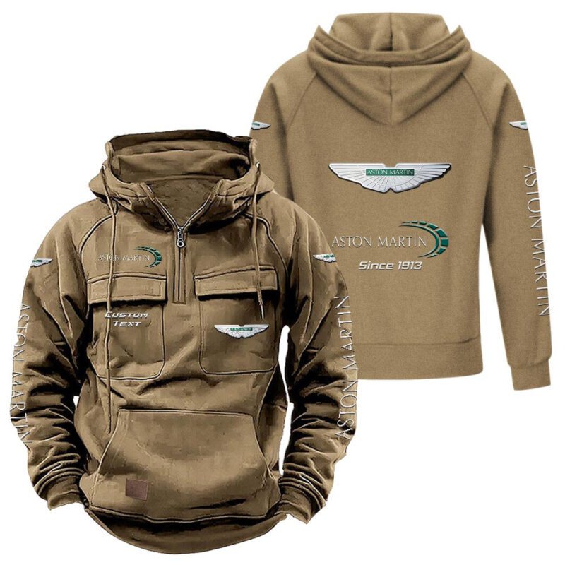 Aston Martin Vintage Quarter Zip Hoodie Retro Hoodie LQZ1350 4