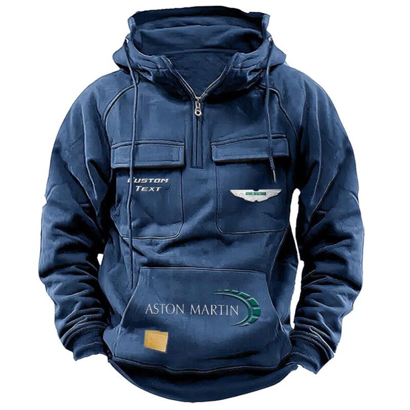Aston Martin Vintage Quarter Zip Hoodie Retro Hoodie LQZ1436 2