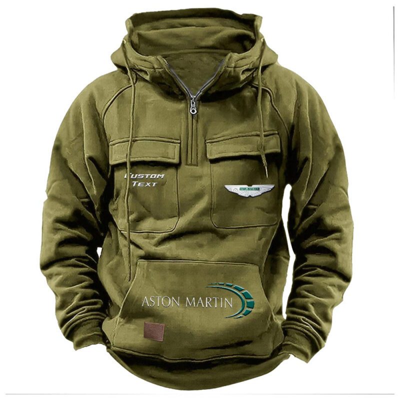 Aston Martin Vintage Quarter Zip Hoodie Retro Hoodie LQZ1436 3