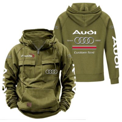 Audi Vintage Quarter Zip Hoodie Retro Hoodie LQZ1131 3