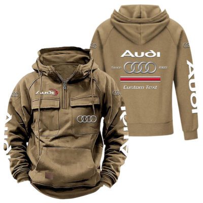Audi Vintage Quarter Zip Hoodie Retro Hoodie LQZ1131 4