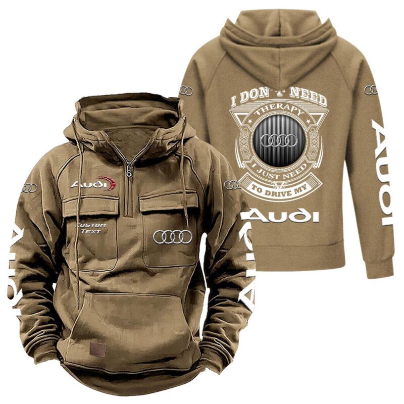 Audi Vintage Quarter Zip Hoodie Retro Hoodie LQZ1240 4