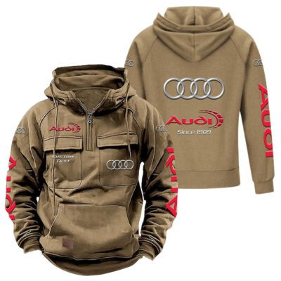 Audi Vintage Quarter Zip Hoodie Retro Hoodie LQZ1366 4