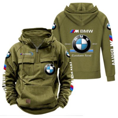 BMW M Vintage Quarter Zip Hoodie Retro Hoodie LQZ1073 3
