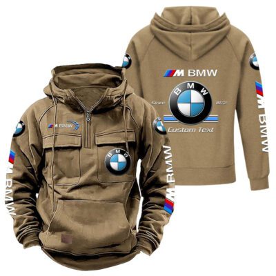 BMW M Vintage Quarter Zip Hoodie Retro Hoodie LQZ1073 4
