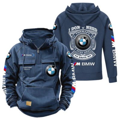 BMW M Vintage Quarter Zip Hoodie Retro Hoodie LQZ1248 2 BMW M Vintage Quarter Zip Hoodie Retro Hoodie LQZ1248 2