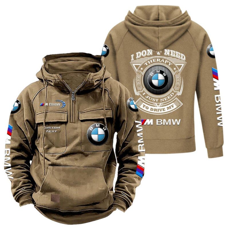 BMW M Vintage Quarter Zip Hoodie Retro Hoodie LQZ1248 4