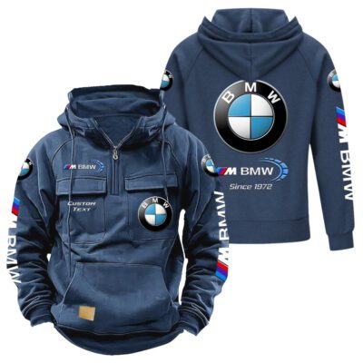 BMW M Vintage Quarter Zip Hoodie Retro Hoodie LQZ1341 2