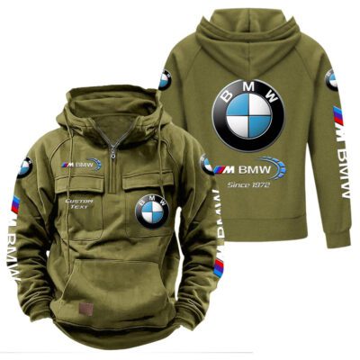 BMW M Vintage Quarter Zip Hoodie Retro Hoodie LQZ1341 3