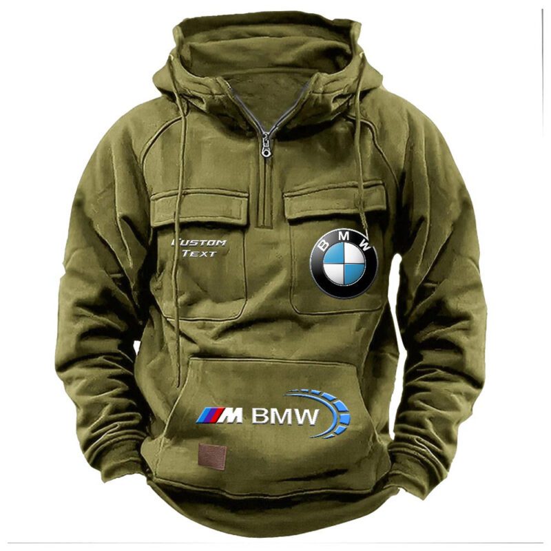 BMW M Vintage Quarter Zip Hoodie Retro Hoodie LQZ1460 3