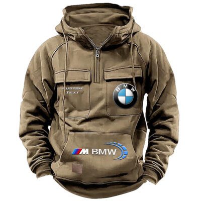 BMW M Vintage Quarter Zip Hoodie Retro Hoodie LQZ1460 4 BMW M Vintage Quarter Zip Hoodie Retro Hoodie LQZ1460 4