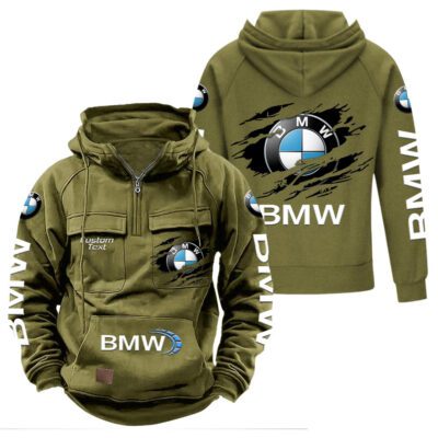 BMW Vintage Quarter Zip Hoodie Retro Hoodie LQZ1046 3