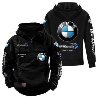 BMW Vintage Quarter Zip Hoodie Retro Hoodie LQZ1323