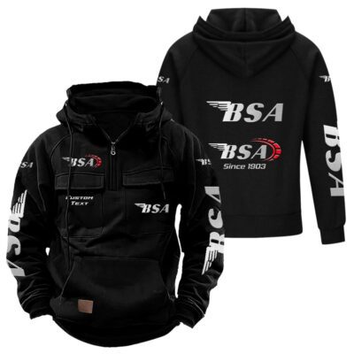 BSA Vintage Quarter Zip Hoodie Retro Hoodie LQZ1332