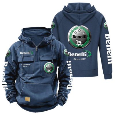 Benelli Vintage Quarter Zip Hoodie Retro Hoodie LQZ1312 2 Benelli Vintage Quarter Zip Hoodie Retro Hoodie LQZ1312 2