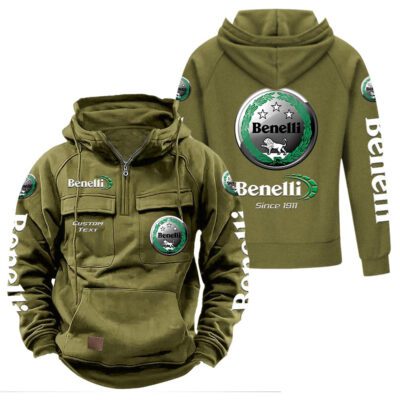 Benelli Vintage Quarter Zip Hoodie Retro Hoodie LQZ1312 3 Benelli Vintage Quarter Zip Hoodie Retro Hoodie LQZ1312 3
