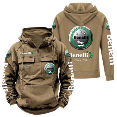 Benelli Vintage Quarter Zip Hoodie Retro Hoodie LQZ1312 4 Benelli Vintage Quarter Zip Hoodie Retro Hoodie LQZ1312 4