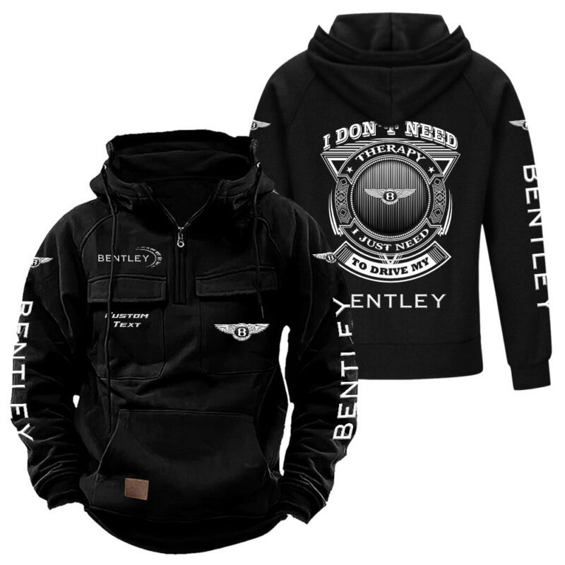 Bentley Vintage Quarter Zip Hoodie Retro Hoodie LQZ1207