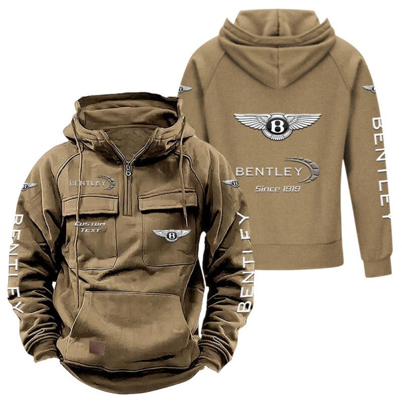 Bentley Vintage Quarter Zip Hoodie Retro Hoodie LQZ1382 4