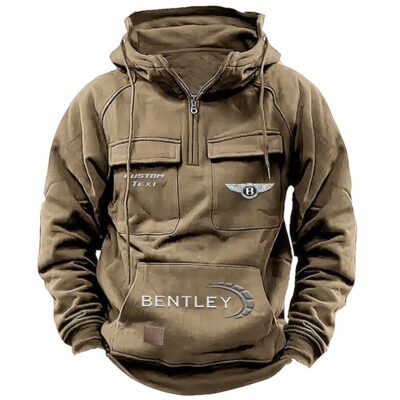 Bentley Vintage Quarter Zip Hoodie Retro Hoodie LQZ1458 4 Bentley Vintage Quarter Zip Hoodie Retro Hoodie LQZ1458 4
