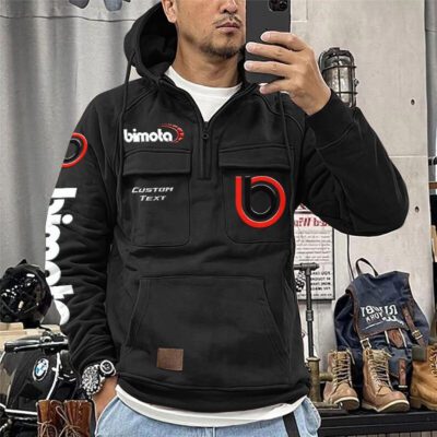 Bimota Vintage Quarter Zip Hoodie Retro Hoodie LQZ1321 1 Bimota Vintage Quarter Zip Hoodie Retro Hoodie LQZ1321 1