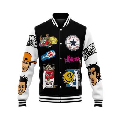 Blink 182 Baseball Jacket For Fan CFB2130 1 Blink 182 Baseball Jacket For Fan CFB2130 1